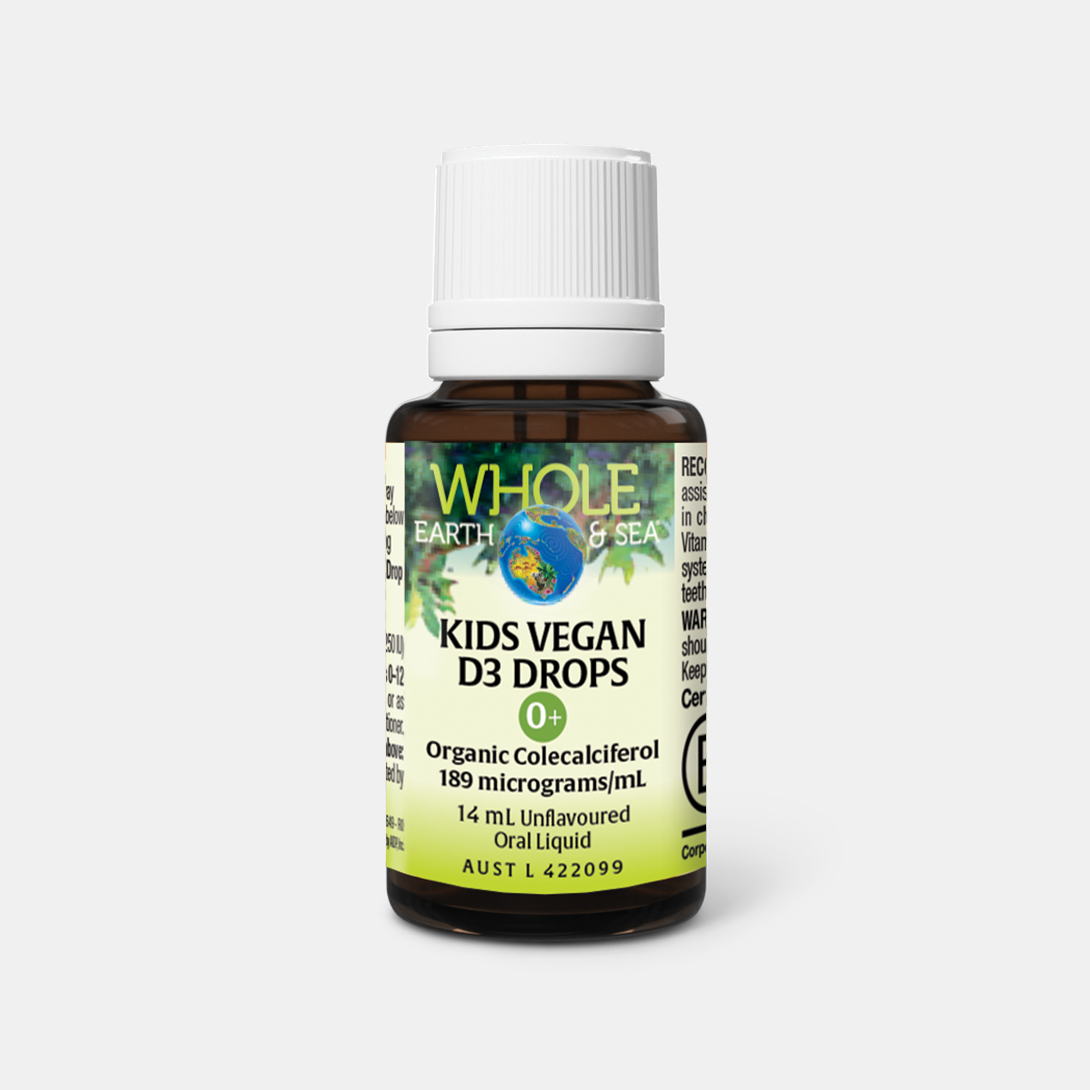 Healthy Kids Bundle showing Kids Vegan D3 Drops organic vitamin D3 oral liquid for children.
