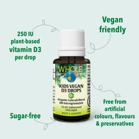 Healthy Kids Bundle featuring Kids Vegan D3 Drops with 250 IU plant-based vitamin D3, sugar-free and vegan friendly.